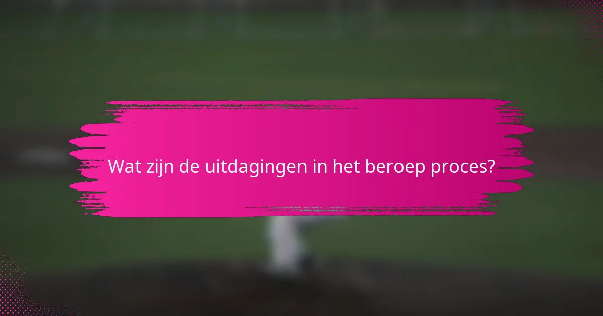 Wat zijn de uitdagingen in het beroep proces?