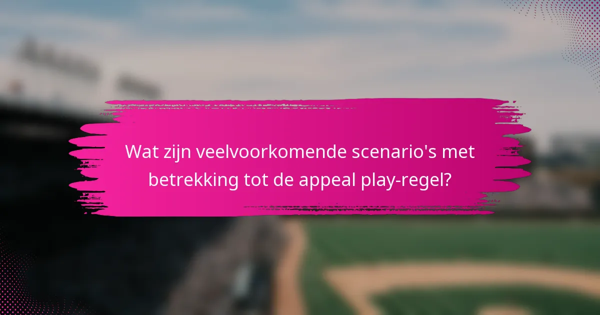 Wat zijn veelvoorkomende scenario's met betrekking tot de appeal play-regel?