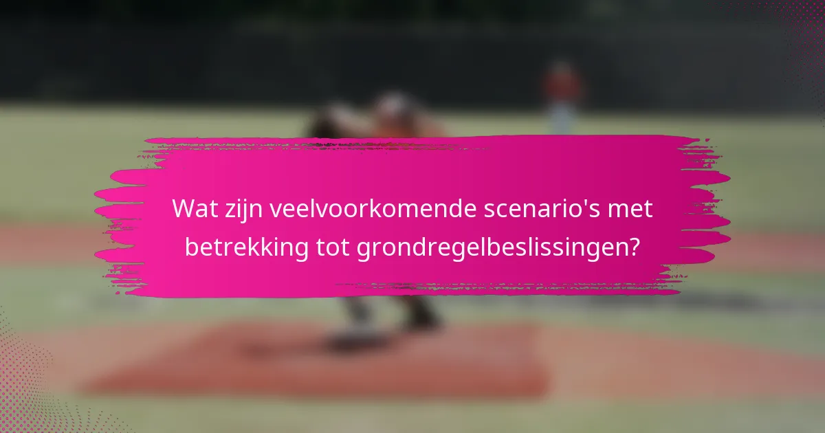 Wat zijn veelvoorkomende scenario's met betrekking tot grondregelbeslissingen?