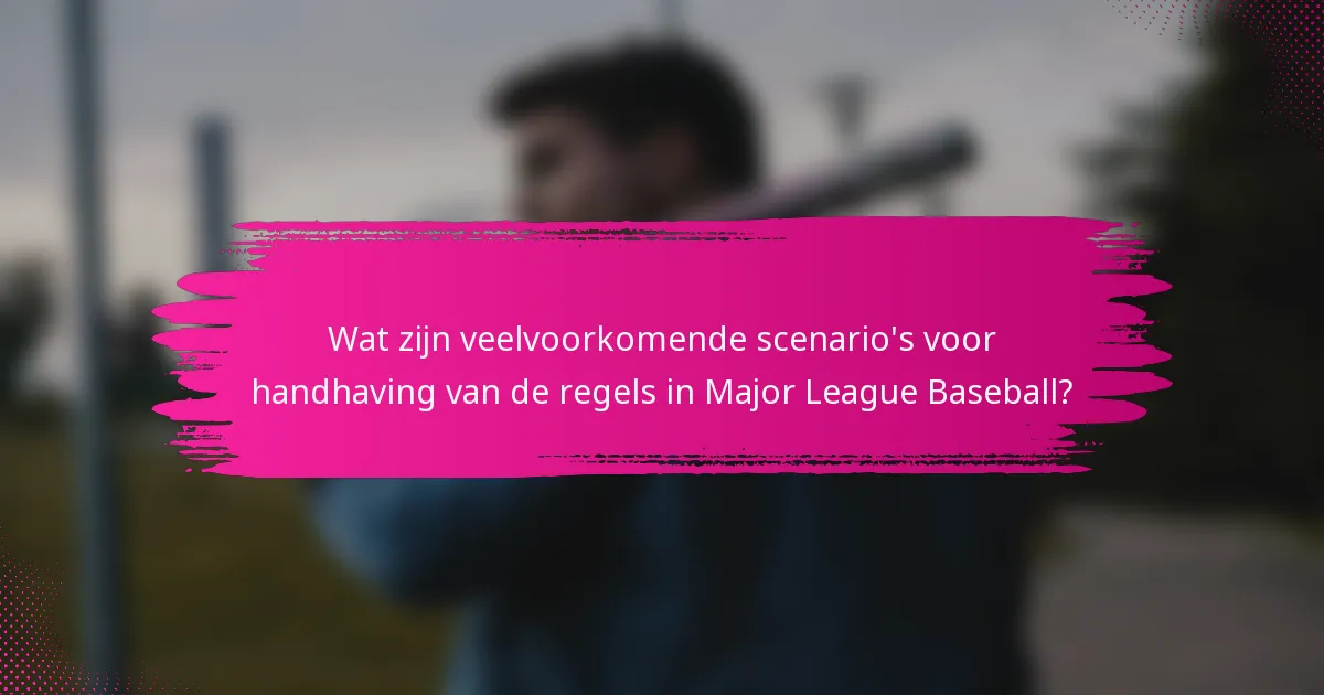 Wat zijn veelvoorkomende scenario's voor handhaving van de regels in Major League Baseball?