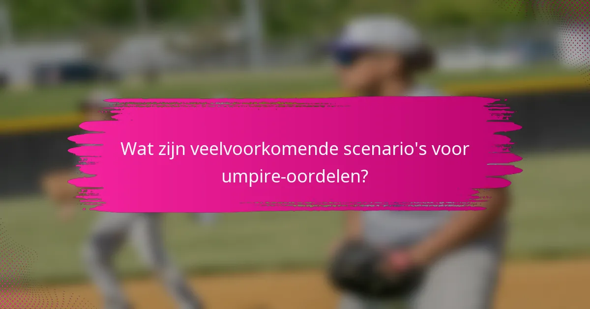 Wat zijn veelvoorkomende scenario's voor umpire-oordelen?
