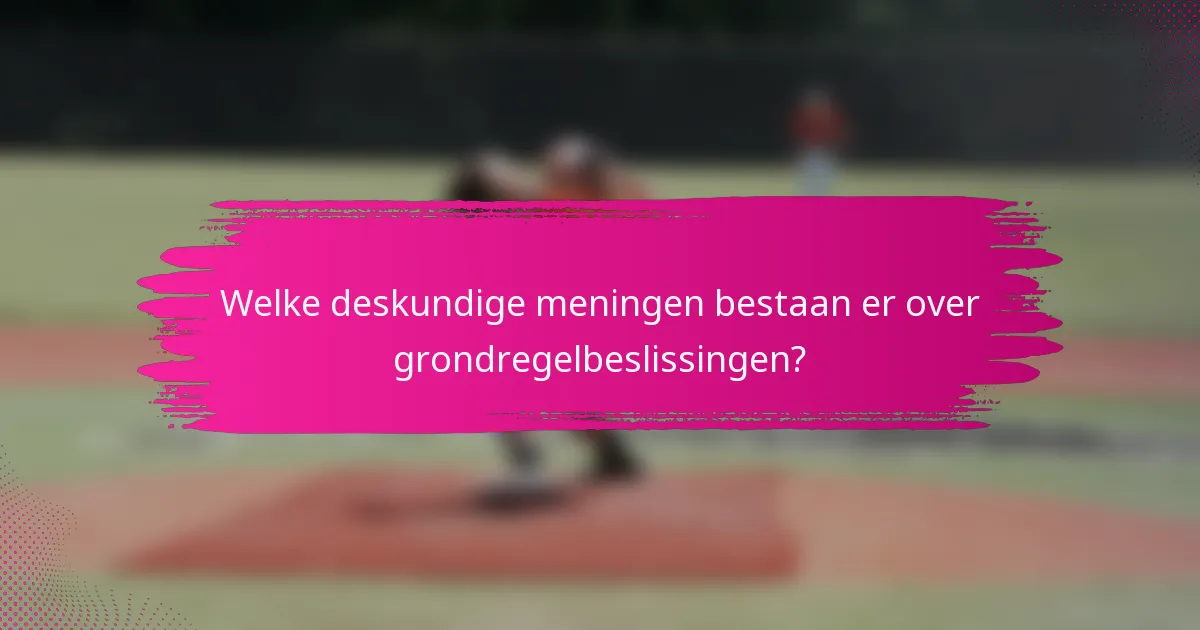 Welke deskundige meningen bestaan er over grondregelbeslissingen?